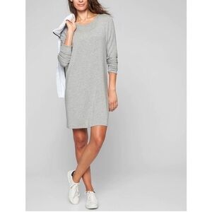 ATHLETA CROSSOVER HEATHER GREY LIGHTWEIGHT KNIT DRESS, CUTOUT BACK, size medium